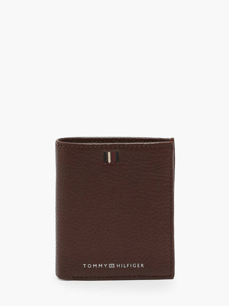 Portefeuille Leder Tommy hilfiger Bruin central AM11851