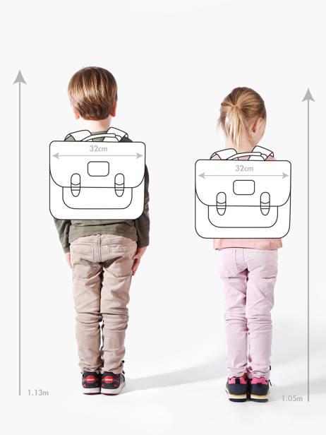 Boekentas Rétro 1 Compartiment Cameleon Veelkleurig retro CA32 ander zicht 1