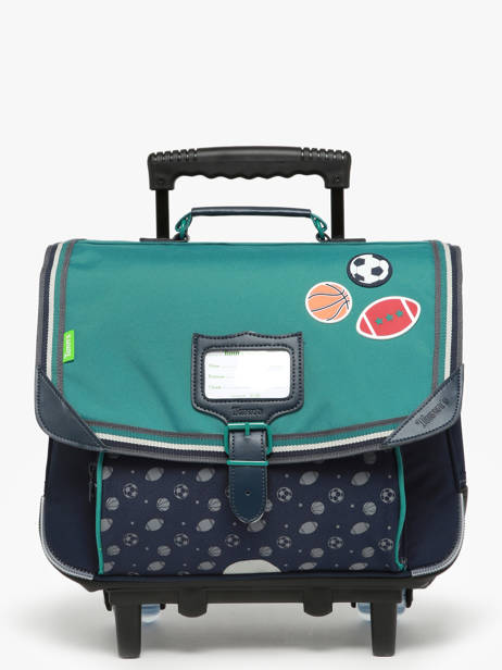 Boekentas Op Wieltjes 2 Compartimenten Tann's Blauw les fantaisies g 42257