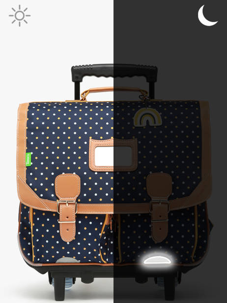 Boekentas Op Wieltjes 2 Compartimenten Tann's Blauw les fantaisies f 43322 ander zicht 6