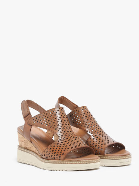 Sandalen Met Sleehak Uit Leder Tamaris Bruin women 42 ander zicht 1