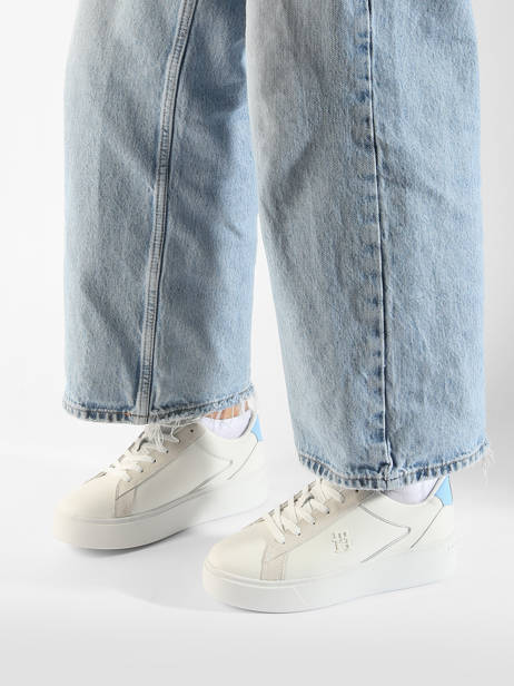 Sneakers Uit Leder Tommy hilfiger Wit women 82100F6 ander zicht 1