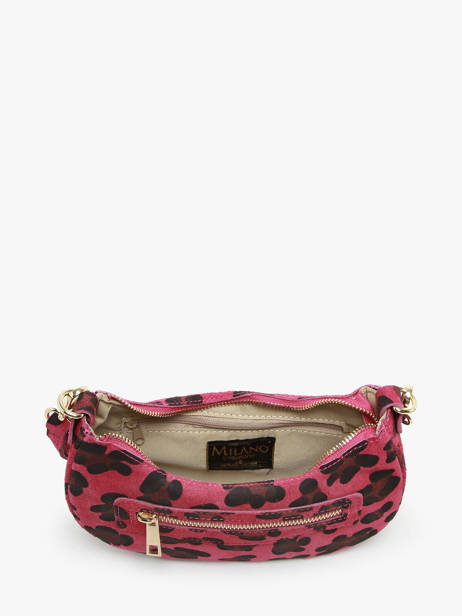 Schoudertas Velvet Leopardo Leder Milano Roze velvet leopardo VL24061 ander zicht 3