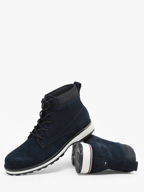 Enkellaarzen Uit Leder Tommy hilfiger Blauw men 5147DW5 ander zicht 2