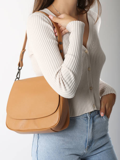 Cross Body Tas Caviar Leder Milano Bruin caviar CA240613 ander zicht 1