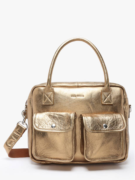 Shoppingtas Vintage Leder Paul marius Goud vintage F9774-1