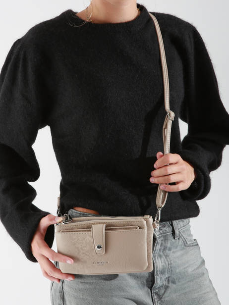 Cross Body Tas Met Kaarthouder Grained Miniprix Beige grained H6020 ander zicht 1