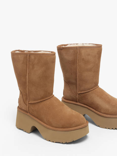 Laarzen Met Hak Classic Short New Height Uit Leder Ugg Beige women 1158310 ander zicht 2