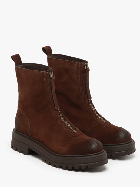 Enkellaarsjes Uit Leder We do Bruin women CO99762A ander zicht 2