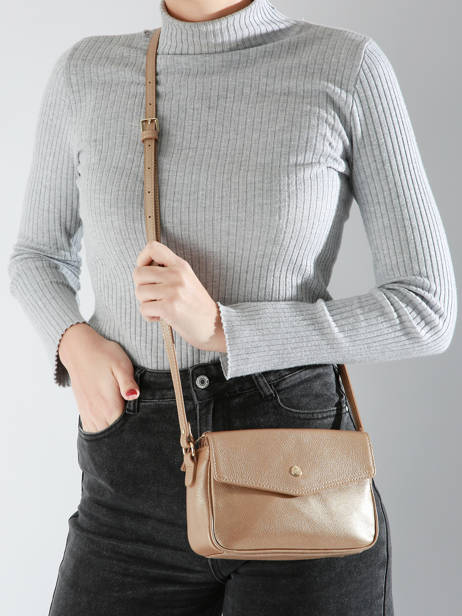 Cross Body Tas Luna Leder Hexagona Goud luna 6820083 ander zicht 1