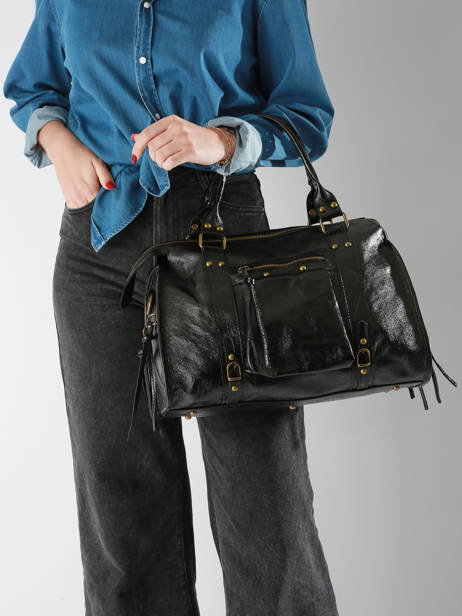 Schoudertas A4 Formaat Nine Leder Milano Zwart nine NI24093 ander zicht 1