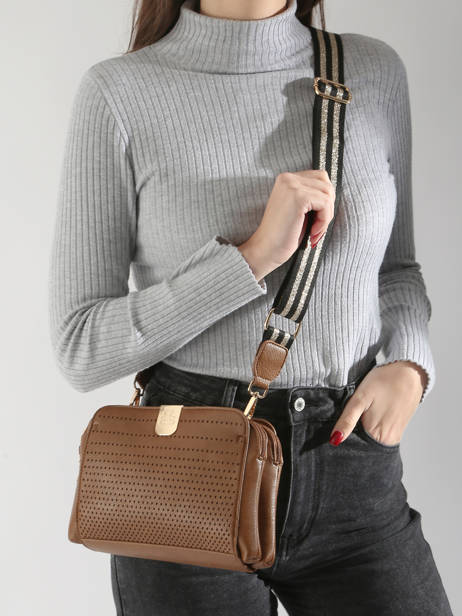 Cross Body Tas Ajoure Lulu castagnette Bruin ajoure WINSTON ander zicht 1