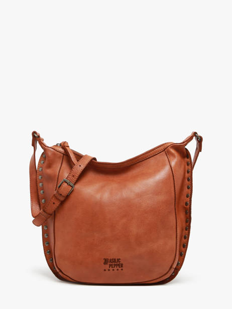 Cross Body Tas Barcelone Leder Basilic pepper Bruin barcelone BBAC02