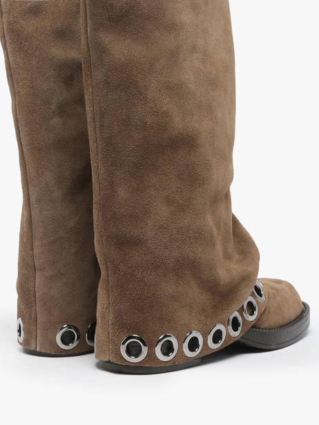 Laarzen Uit Leder NÂ°6 Beige women GE5 ander zicht 3