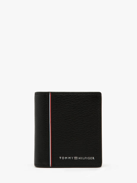 Portefeuille Leder Tommy hilfiger Zwart corporate AM13045