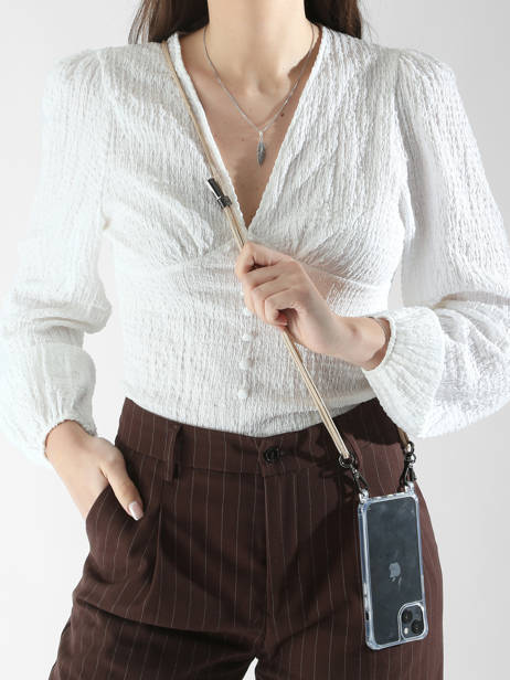 Schouderriem Voor Telefoonhoesje La coque francaise Beige cordons LE313080 ander zicht 1
