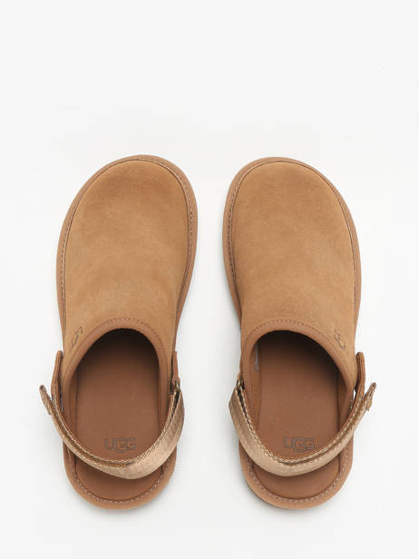 Slippers Goldencoast Clog Uit Leder Ugg Bruin men 1166915 ander zicht 3