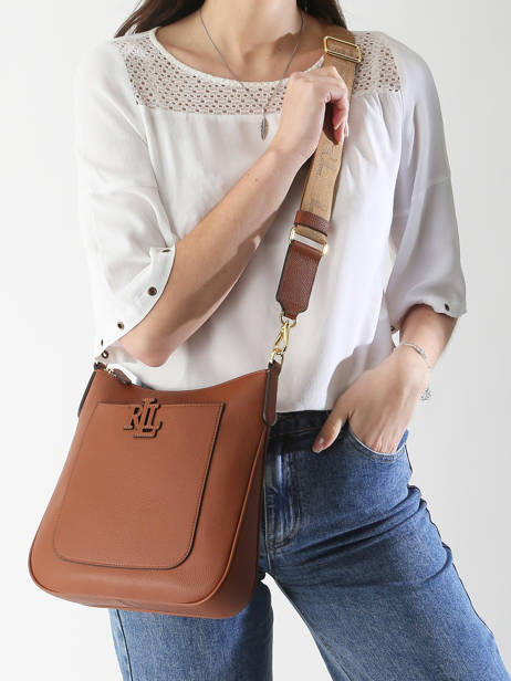 Cross Body Tas Cameryn Leder Lauren ralph lauren Bruin cameryn 31970152 ander zicht 1