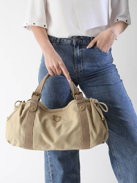Schoudertas Canvas Katoen Gerard darel Beige canvas DBS01450 ander zicht 1