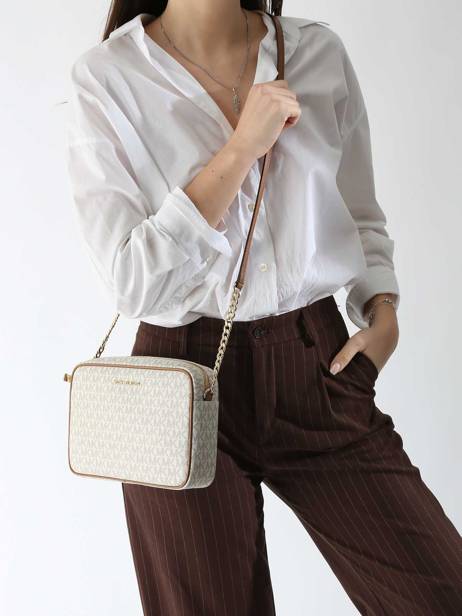 Cross Body Tas Jet Set Michael kors Beige jet set F1GJ6C7B ander zicht 1