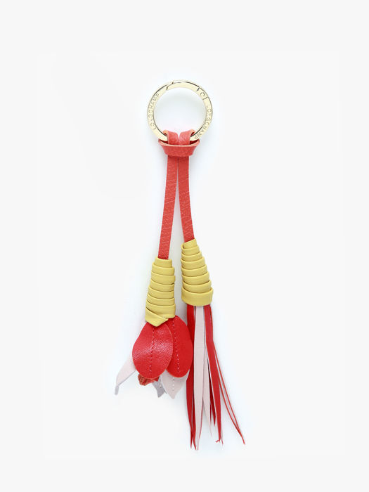 Longchamp Porte-clés grigri fleurs Sleutelhanger Rood