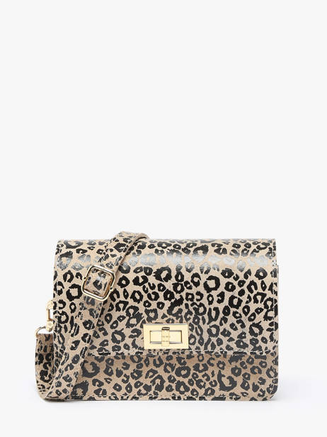Cross Body Tas Velvet Leopardo Leder Milano Beige velvet leopardo VL24115