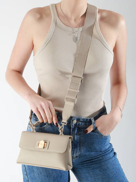 Cross Body Tas Saffiano David jones Beige saffiano CM7211H ander zicht 1
