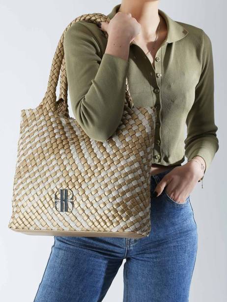 Schoudertas Tessa Gevlochten Laurent david Goud ld bags 957 ander zicht 1