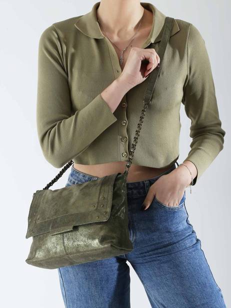Cross Body Tas Felizia Leder Pieces Groen felizia 17116819 ander zicht 1