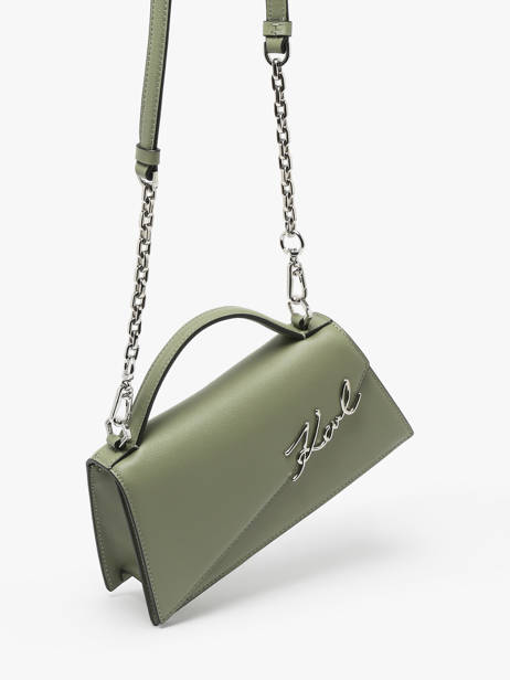 Cross Body Tas K Signature Leder Karl lagerfeld Groen k signature A1W30458 ander zicht 2