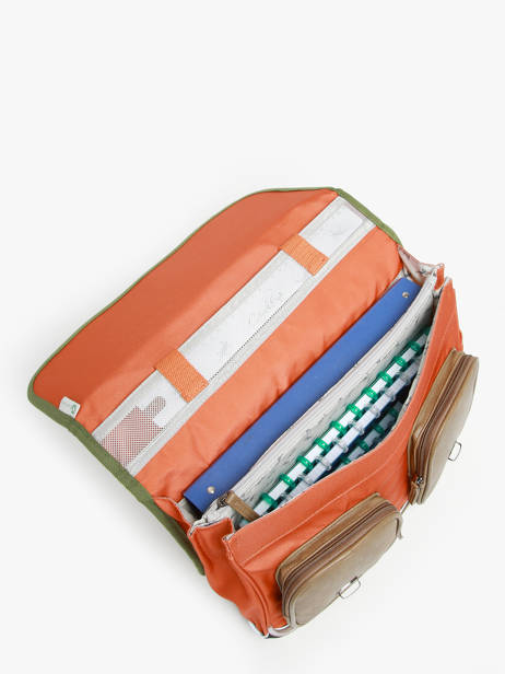 Boekentas 2 Compartimenten Cameleon Oranje vintage urban PBVBCA38 ander zicht 3