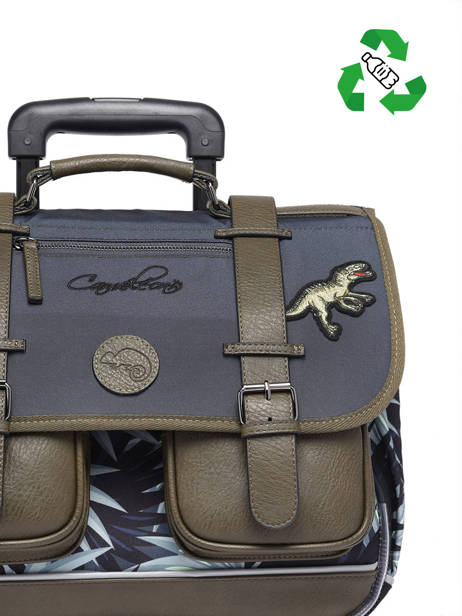 Boekentas Op Wieltjes 2 Compartimenten Cameleon Grijs vintage urban PBVBCR38 ander zicht 2