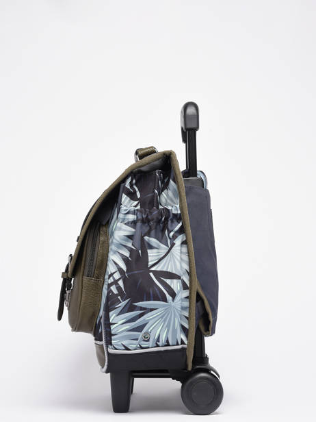 Boekentas Op Wieltjes 2 Compartimenten Cameleon Grijs vintage urban PBVBCR38 ander zicht 3