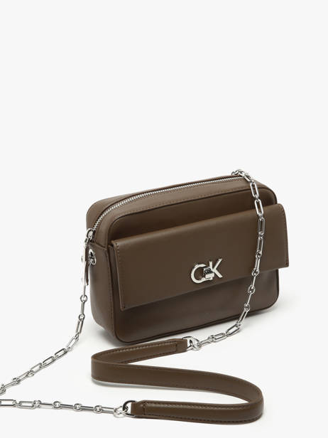 Cross Body Tas Ck Pocket Gerecycleerd Polyester Calvin klein jeans Bruin ck pocket K613089 ander zicht 2