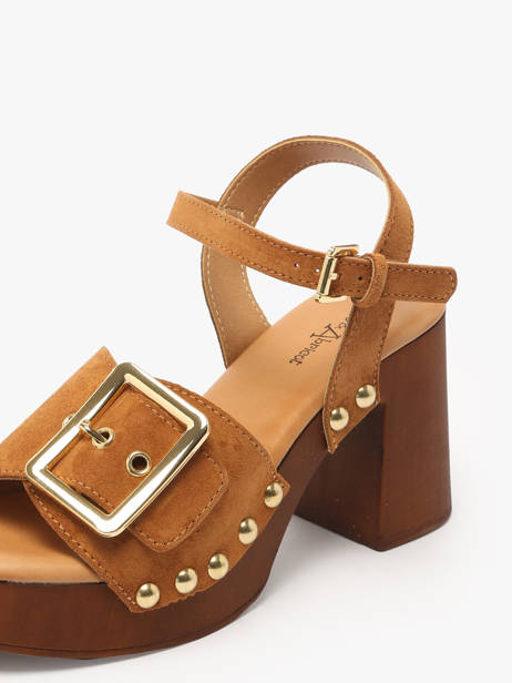 Sandalen Met Hak Sagonne Uit Leder Coco abricot Bruin women V3123C ander zicht 2