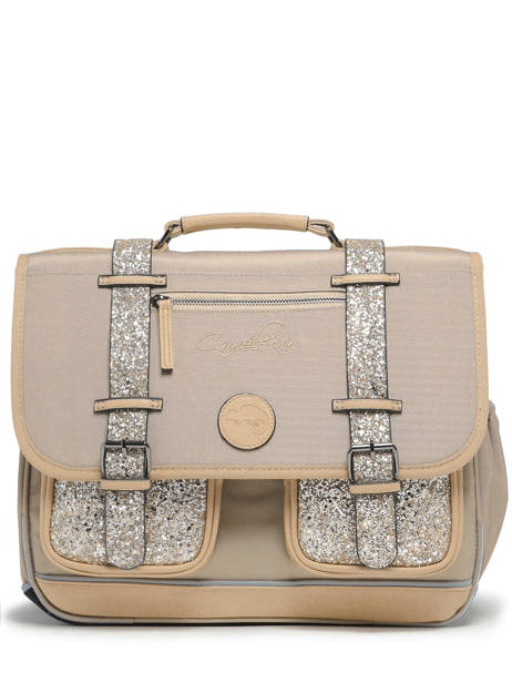 Boekentas 3 Compartimenten Cameleon Beige vintage fantasy PBVGCA41 ander zicht 6