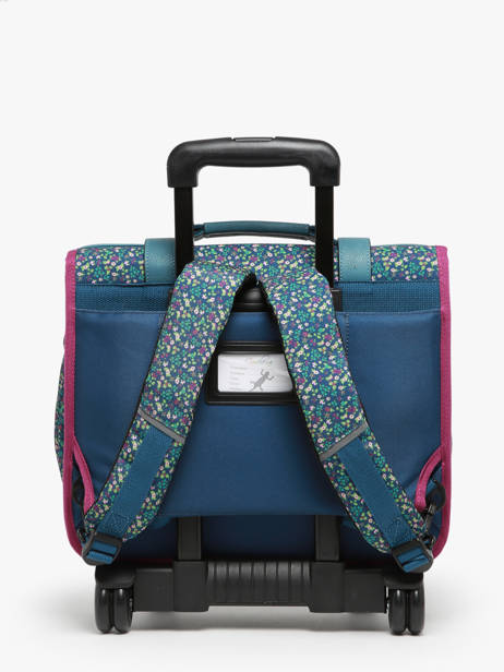 Boekentas Op Wieltjes 2 Compartimenten Cameleon Blauw vintage fantasy PBVGCR38 ander zicht 4