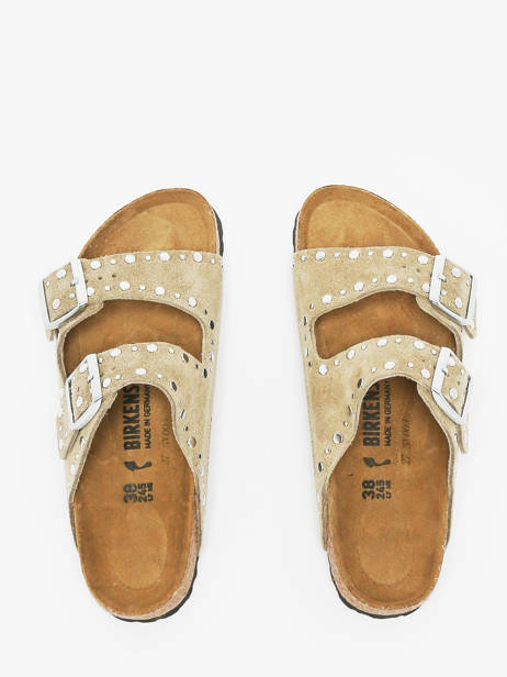 Slippers Uit Leder Birkenstock Beige women 1029390 ander zicht 3