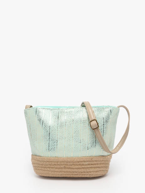 Cross Body Tas IrisÃ© Raffia Le voyage en panier Blauw guimauve PM289 ander zicht 4