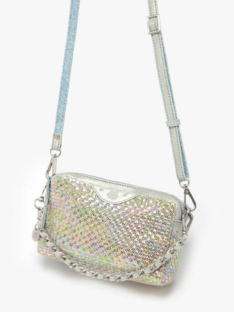 Cross Body Tas Vintage Leder Mila louise Zilver vintage 2367XSWX ander zicht 2