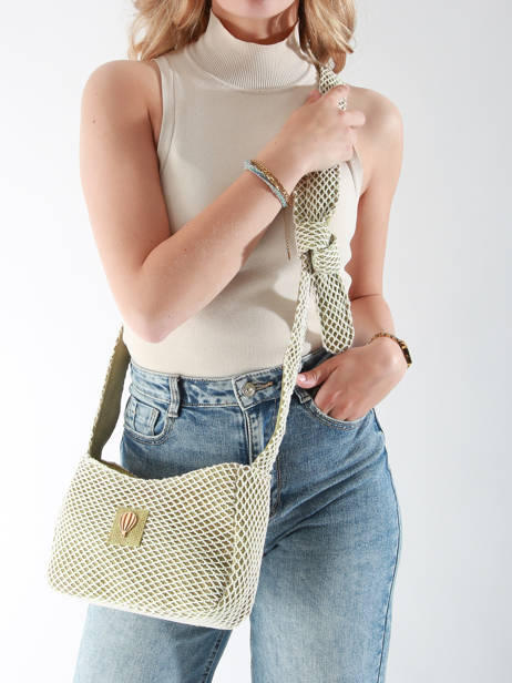 Cross Body Tas Estival Katoen Le voyage en panier Groen estival PM851 ander zicht 1