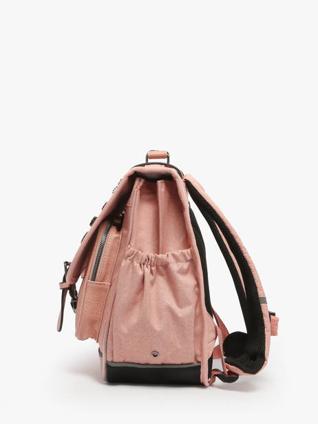 Boekentas 2 Compartimenten Cameleon Roze vintage color CA38 ander zicht 2
