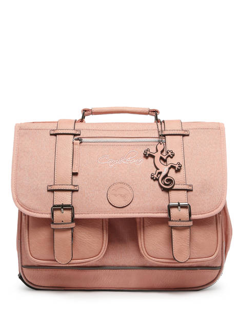 Boekentas 2 Compartimenten Cameleon Roze vintage color CA38 ander zicht 6