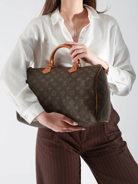 Preloved Speedy 30 Monogram Handtas Canvas En Leder Louis vuitton Bruin second life 1345894 ander zicht 1