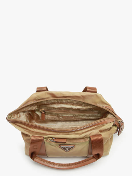 Preloved Tessuto Handtas Leder En Nylon Prada Beige second life 1210372 ander zicht 5