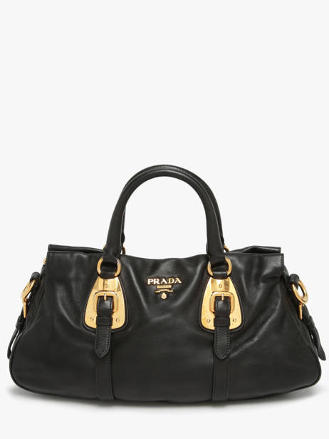 Preloved Prada Tessuto Handtas Leder Prada Zwart second life 1303381
