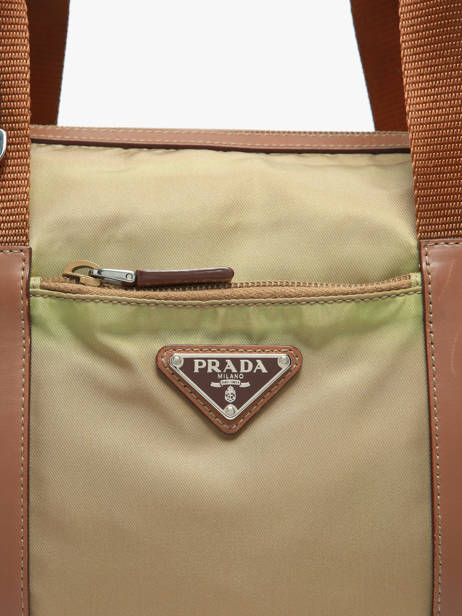 Preloved Tessuto Handtas Leder En Nylon Prada Beige second life 1210372 ander zicht 2