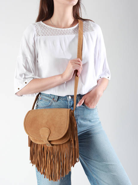Cross Body Tas Le BohÃ©mien Folk Leder Paul marius Bruin folk BOHEMFOL ander zicht 1