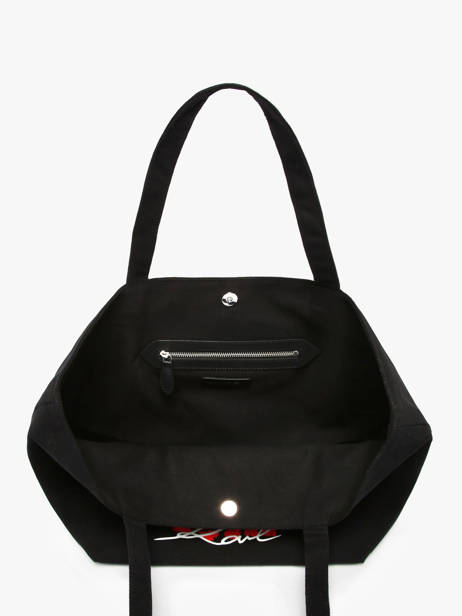 Schoudertas K Signature Katoen Karl lagerfeld Zwart k signature A3W50111 ander zicht 2