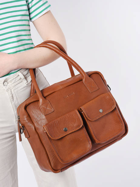 Handtas Le Dandy A4 Leder Paul marius Bruin vintage F9774-1 ander zicht 1